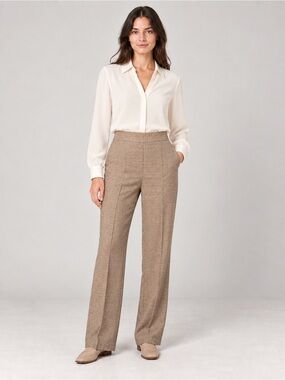 Soho Apparel Tan Textured Wide Leg Trouser Pants NWT Size Small